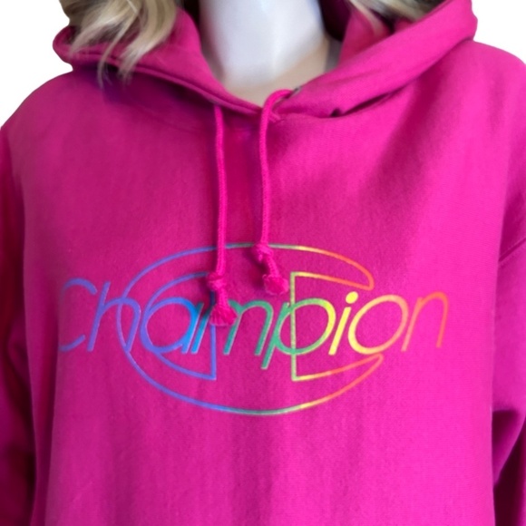 Champion Cotton Hoodie Kangaroo Pocket Sweater Graphic Fitness Bubblegum NWOT - Picture 11 of 15